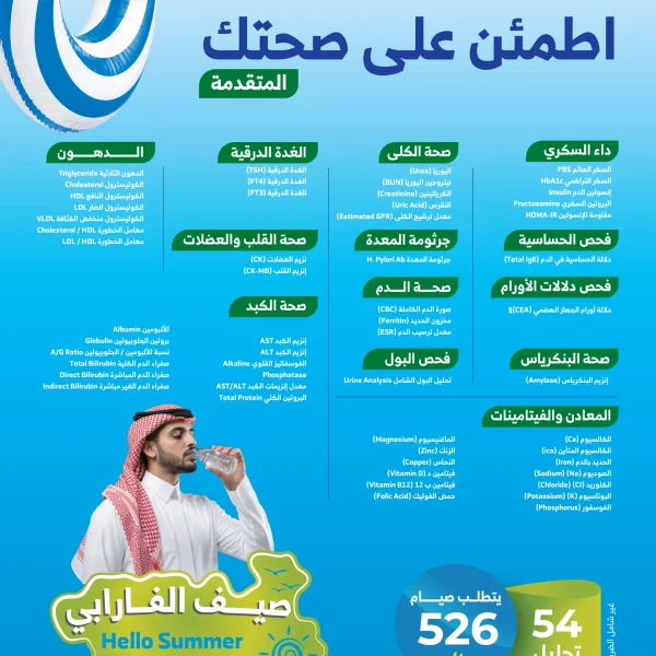 باقة اطمئن على صحتك المتقدمة